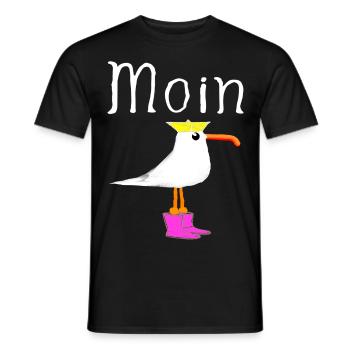 Moin Küstenkind Möwe Girl Mädchen Frau Geschenke - Männer T-Shirt - Schwarz - Vorne - AI Model Male 178 light (178cm)