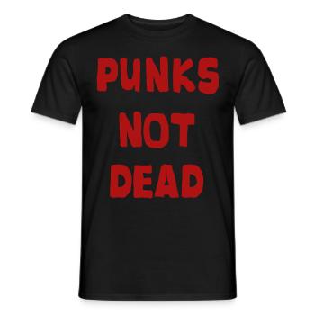PUNKS NOT DEAD Red Skater Punk Urban - Men's T-Shirt - black - Front - AI Model Male 178 light (178cm)