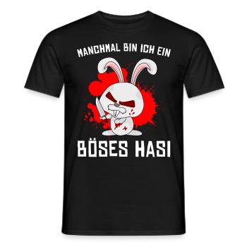 Böses Hasi mit bösem Hasen Psychopath - Männer T-Shirt - Schwarz - Vorne - AI Model Male 178 light (178cm)