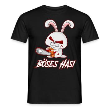 Böses Hasi Kettensäge mit bösem Hasen - Männer T-Shirt - Schwarz - Vorne - AI Model Male 178 light (178cm)