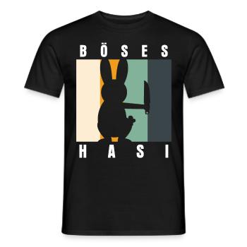 Böses Hasi Retro mit bösem Hasen - Männer T-Shirt - Schwarz - Vorne - AI Model Male 178 light (178cm)