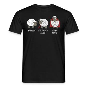 Schäfchen Unschaf Schaf Schafe - Männer T-Shirt - Schwarz - Vorne - AI Model Male 178 light (178cm)
