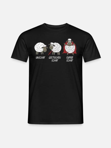 Schäfchen Unschaf Schaf Schafe - Männer T-Shirt - Schwarz