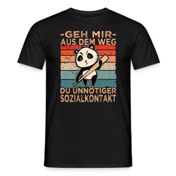 Aus dem Weg du unnötiger Sozialkontakt - Männer T-Shirt - Schwarz - Vorne - AI Model Male 178 light (178cm)