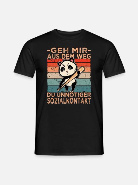 Aus dem Weg du unnötiger Sozialkontakt - Männer T-Shirt - Schwarz