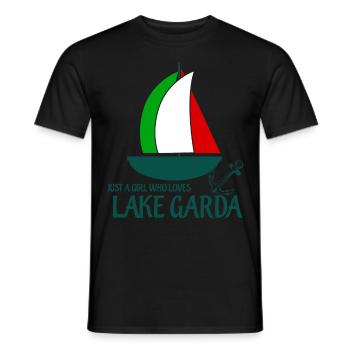 Gardasee Lake Garda Girl Lago di Garda - Men's T-Shirt - black - Front - AI Model Male 178 light (178cm)