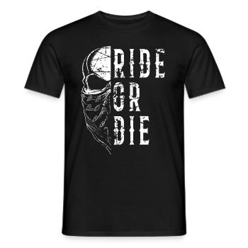 Motorcyclist ride or the skull - Men's T-Shirt - black - Front - AI Model Male 178 light (178cm)