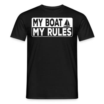 My Boat My Rules Captain's Saying Sailboat - Men's T-Shirt - black - Front - AI Model Male 178 light (178cm)