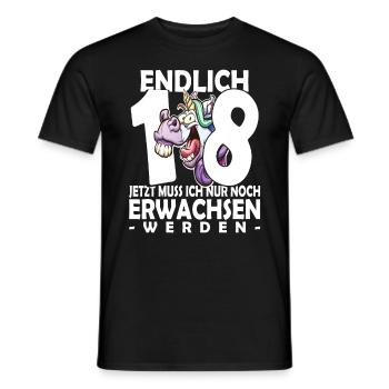 Endlich 18 Jahre - 18. Geburtstag - Männer T-Shirt - Schwarz - Vorne - AI Model Male 178 light (178cm)