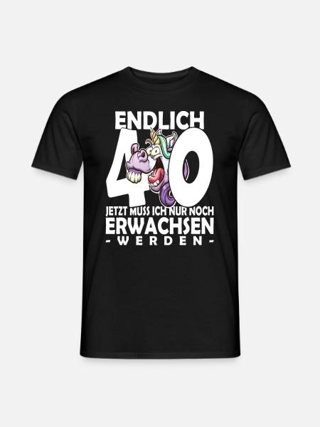 Endlich 40 Jahre - 40. Geburtstag - Männer T-Shirt - Schwarz