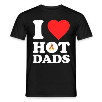 Ich liebe heiße Väter - Männer T-Shirt - Schwarz - Vorne - AI Model Male 178 light (178cm)