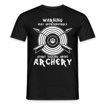 Arc de tir à l’arc 3D Archer Longbow - T-shirt homme - noir - Devant - AI Model Male 178 light (178cm)