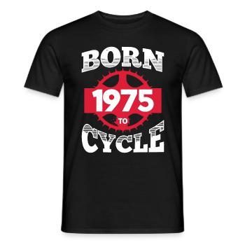 Né en 1975 pour vélo anniversaire roue de vélo - T-shirt homme - noir - Devant - AI Model Male 178 light (178cm)