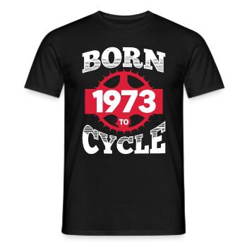 Geboren 1973 zum Radfahren Geburtstag Fahrrad Rad - Männer T-Shirt - Schwarz - Vorne - AI Model Male 178 light (178cm)