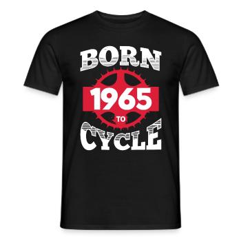 Geboren 1965 zum Radfahren Geburtstag Fahrrad Rad - Männer T-Shirt - Schwarz - Vorne - AI Model Male 178 light (178cm)