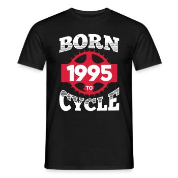 Né en 1995 pour Cyclisme Anniversaire Roue de vélo - T-shirt homme - noir - Devant - AI Model Male 178 light (178cm)