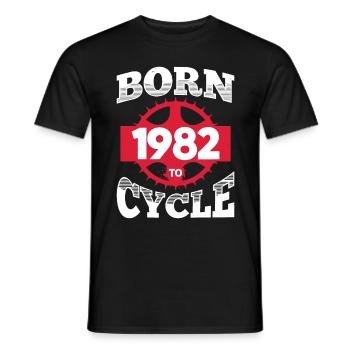 Né en 1982 pour vélo anniversaire roue de vélo - T-shirt homme - noir - Devant - AI Model Male 178 light (178cm)