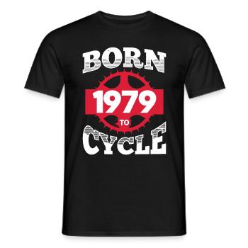 Né en 1979 pour vélo anniversaire roue de vélo - T-shirt homme - noir - Devant - AI Model Male 178 light (178cm)