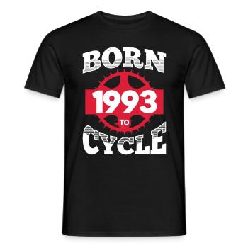 Geboren 1993 zum Radfahren Geburtstag Fahrrad Rad - Männer T-Shirt - Schwarz - Vorne - AI Model Male 178 light (178cm)