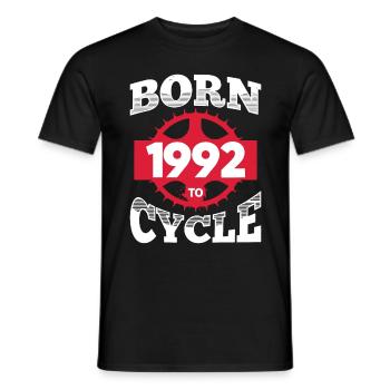 Geboren 1992 zum Radfahren Geburtstag Fahrrad Rad - Männer T-Shirt - Schwarz - Vorne - AI Model Male 178 light (178cm)