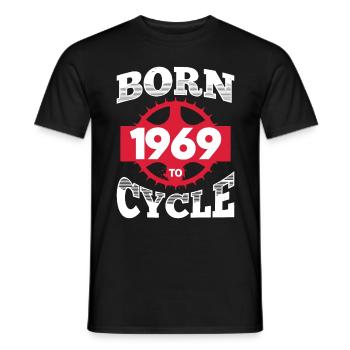 Geboren 1969 zum Radfahren Geburtstag Fahrrad Rad - Männer T-Shirt - Schwarz - Vorne - AI Model Male 178 light (178cm)
