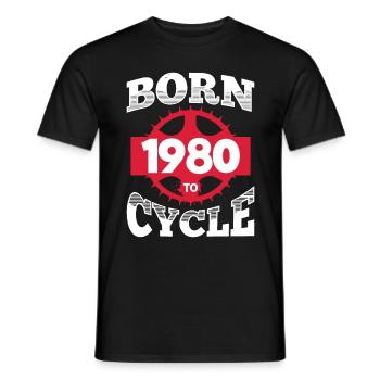 Geboren 1980 zum Radfahren Geburtstag Fahrrad Rad - Männer T-Shirt - Schwarz - Vorne - AI Model Male 178 light (178cm)