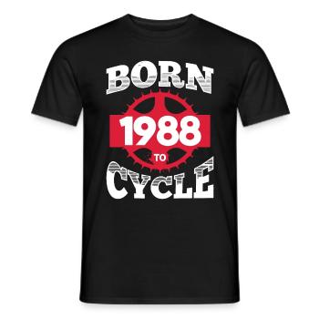 Geboren 1988 zum Radfahren Geburtstag Fahrrad Rad - Männer T-Shirt - Schwarz - Vorne - AI Model Male 178 light (178cm)