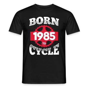 Né en 1985 pour vélo anniversaire roue de vélo - T-shirt homme - noir - Devant - AI Model Male 178 light (178cm)