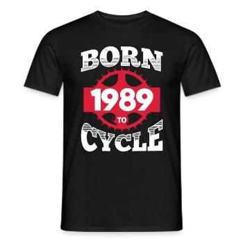 Geboren 1989 zum Radfahren Geburtstag Fahrrad Rad - Männer T-Shirt - Schwarz - Vorne - AI Model Male 178 light (178cm)