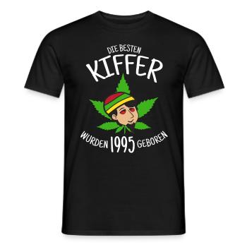 Die besten Kiffer wurden 1995 geboren / Cannabis - Männer T-Shirt - Schwarz - Vorne - AI Model Male 178 light (178cm)