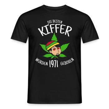 Die besten Kiffer wurden 1971 geboren / Cannabis - Männer T-Shirt - Schwarz - Vorne - AI Model Male 178 light (178cm)
