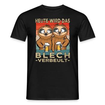 Bierspruch - Bierliebhaber - Faultier Spruch - Männer T-Shirt - Schwarz - Vorne - AI Model Male 178 light (178cm)