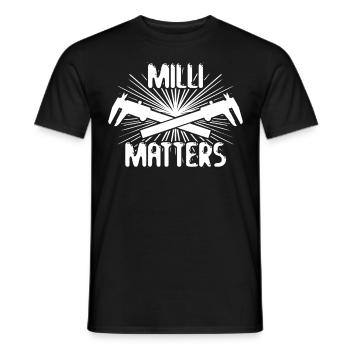 Machinistes Curseurs de mesure Millimeter Turner - T-shirt homme - noir - Devant - AI Model Male 178 light (178cm)