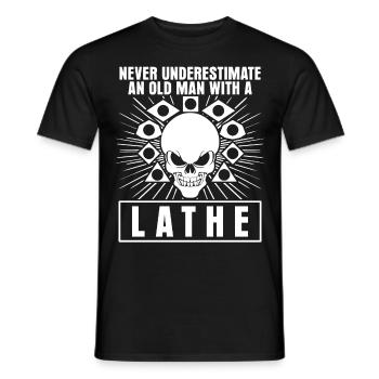 Machinists Cutting machine operators Lathes - Men's T-Shirt - black - Front - AI Model Male 178 light (178cm)