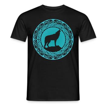 Wolf Odins Wikinger Valhalla Wölfe - Männer T-Shirt - Schwarz - Vorne - AI Model Male 178 light (178cm)