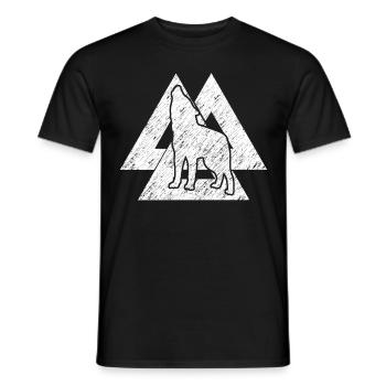 Wolf Odins Wotansknoten Wikinger Wölfe - Männer T-Shirt - Schwarz - Vorne - AI Model Male 178 light (178cm)