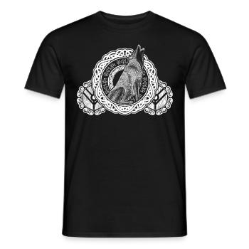 Wolf Odins Wölfe Odhin Wikinger Schild - Männer T-Shirt - Schwarz - Vorne - AI Model Male 178 light (178cm)