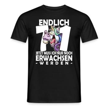 Endlich 71 Jahre - 71. Geburtstag - Männer T-Shirt - Schwarz - Vorne - AI Model Male 178 light (178cm)