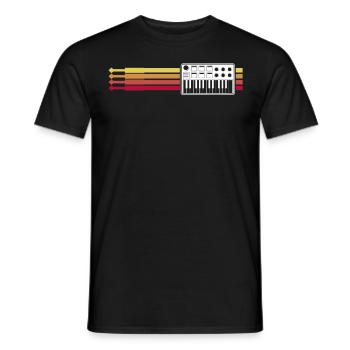 Synthesizer Retro Modular Synthesizers - Men's T-Shirt - black - Front - AI Model Male 178 light (178cm)
