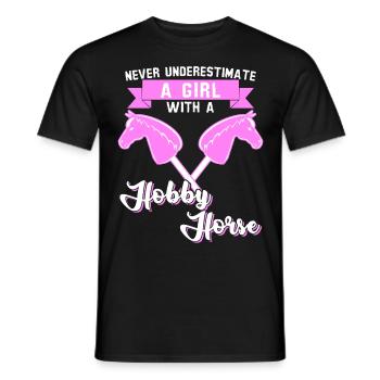 Cheval de loisir Fille Cheval de loisir - T-shirt homme - noir - Devant - AI Model Male 178 light (178cm)