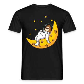 Faultier schlafend im Weltraum Astronaut Faulenzer - Männer T-Shirt - Schwarz - Vorne - AI Model Male 178 light (178cm)