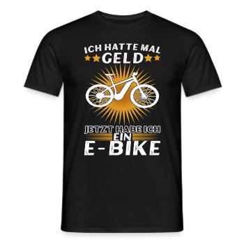 E Bike E MTB Elektrofrahrad - Männer T-Shirt - Schwarz - Vorne - AI Model Male 178 light (178cm)