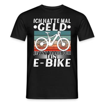 E Bike E MTB Elektrofrahrad - Männer T-Shirt - Schwarz - Vorne - AI Model Male 178 light (178cm)