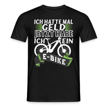 E Bike E MTB Elektrofrahrad - Männer T-Shirt - Schwarz - Vorne - AI Model Male 178 light (178cm)