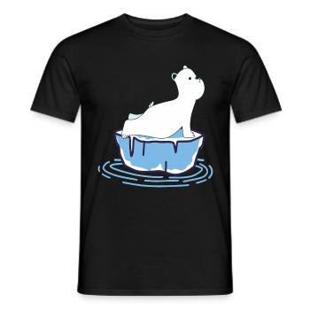 Yoga Polar Bear - Men's T-Shirt - black - Front - AI Model Male 178 light (178cm)