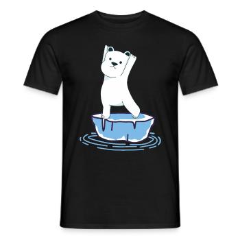 Yoga Polar Bear - Men's T-Shirt - black - Front - AI Model Male 178 light (178cm)