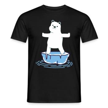 Yoga Polar Bear - Men's T-Shirt - black - Front - AI Model Male 178 light (178cm)