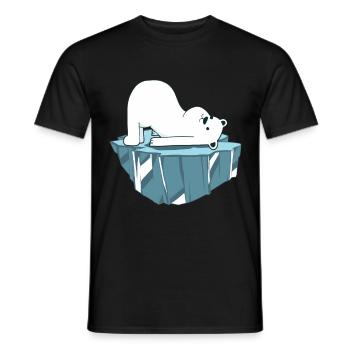 Yoga Polar Bear - Men's T-Shirt - black - Front - AI Model Male 178 light (178cm)