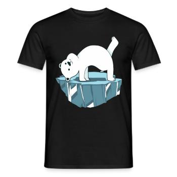 Yoga Polar Bear - Men's T-Shirt - black - Front - AI Model Male 178 light (178cm)