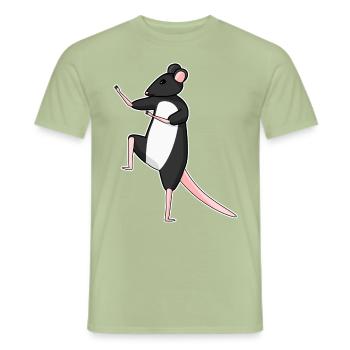 Qigong Qi Gong Souris Chigong - T-shirt homme - vert sauge - Devant - AI Model Male 178 light (178cm)